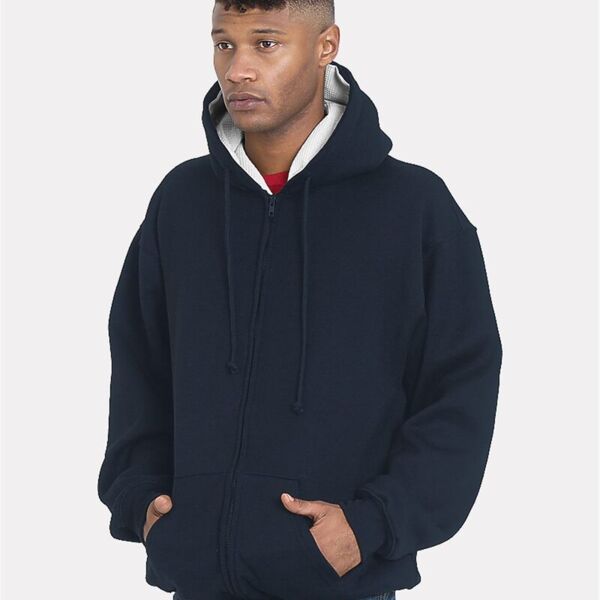 Unisex USA-Made Super Heavy Thermal Lined Full-Zip Hooded Sweatshirt Thumbnail